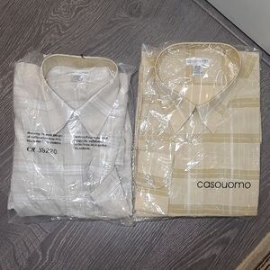 Men's Beige and White Shirts